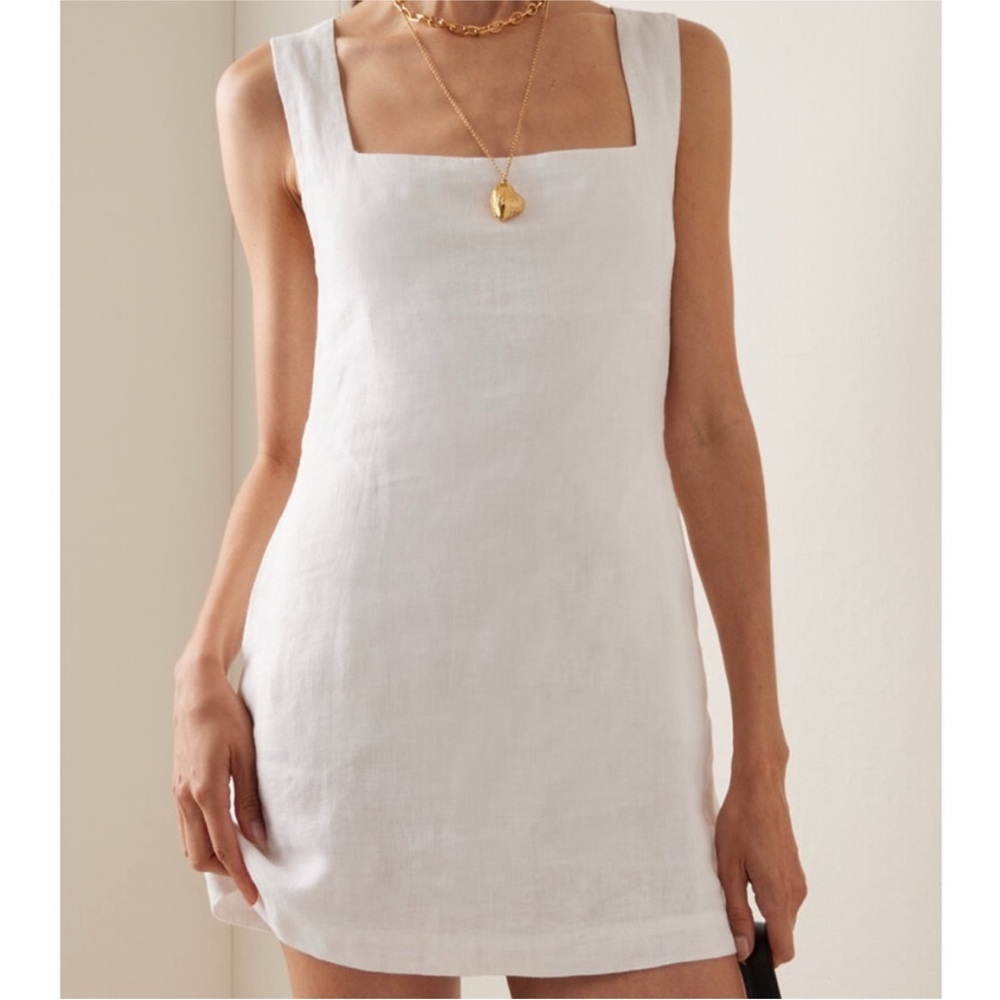 Posse Alice White Linen Mini Dress